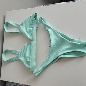 Vitamin A ribbed bikini set in glacier